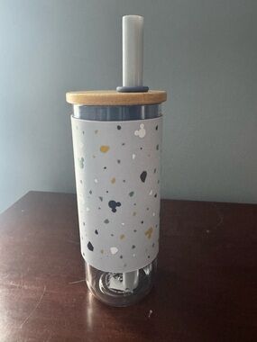 Disney Mickey Tumbler w Straw Bamboo Lid Terrazzo Print